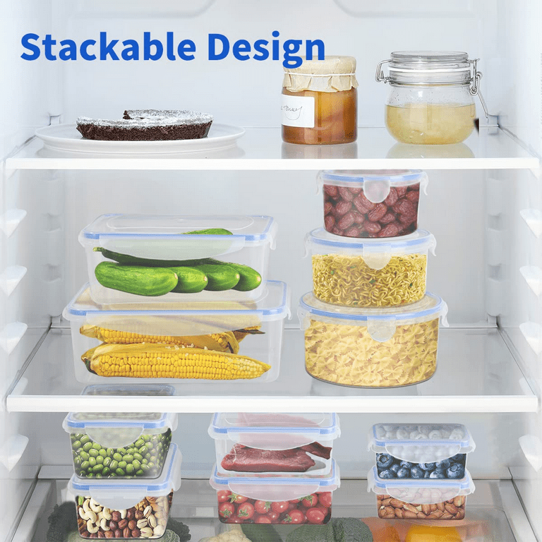 36-Piece Food Storage Containers with Lids Airtight(18 Containers & 18  Lids), Plastic Food Containers for Pantry & Kitchen Storage and  Organization