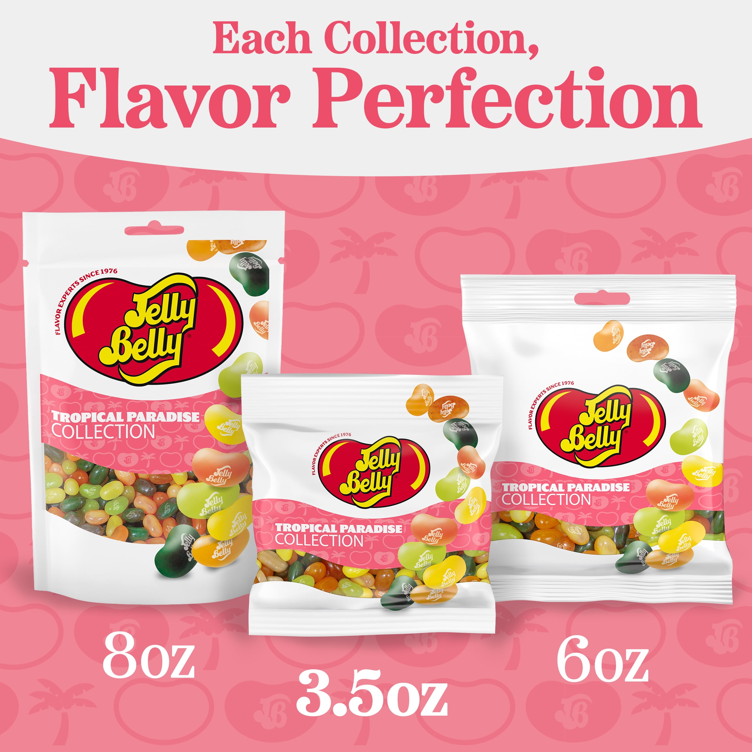 Jelly Belly Tropical Paradise Jelly Bean Collection - 3.5 oz Grab & Go® Bag, 12-Count Case - Genuine, Official, Straight from the Source