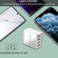 thumbnail image 3 of Cargador De 4 Puertos Usb 48w Adaptador Clavija Enchufe Cubo De Carga Rápida 1 Puerto De Qc 3.0 + 3 Salidas De Usb Con Luz Compatibilidad, 3 of 4