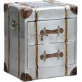 thumbnail image 1 of Nauticalmart Commode de Chevet Industrielle en Aluminium Argenté à 2 Tiroirs, 1 of 2