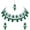 GREEN 5892, variant on Indian Women's Silver Plated Bollywood Fashion Alloy Jewelry Set, Rhinestone, Crystal Studed Prom Party Accessories Wedding Bride Earrings Necklace Set,Gift For Her Jewelry