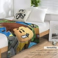 thumbnail image 4 of Roblox flannel blanket throw Plush Throw Blanket - Measures - Kids Super Soft Fleece Creeper Battle Bedding, 4 of 5