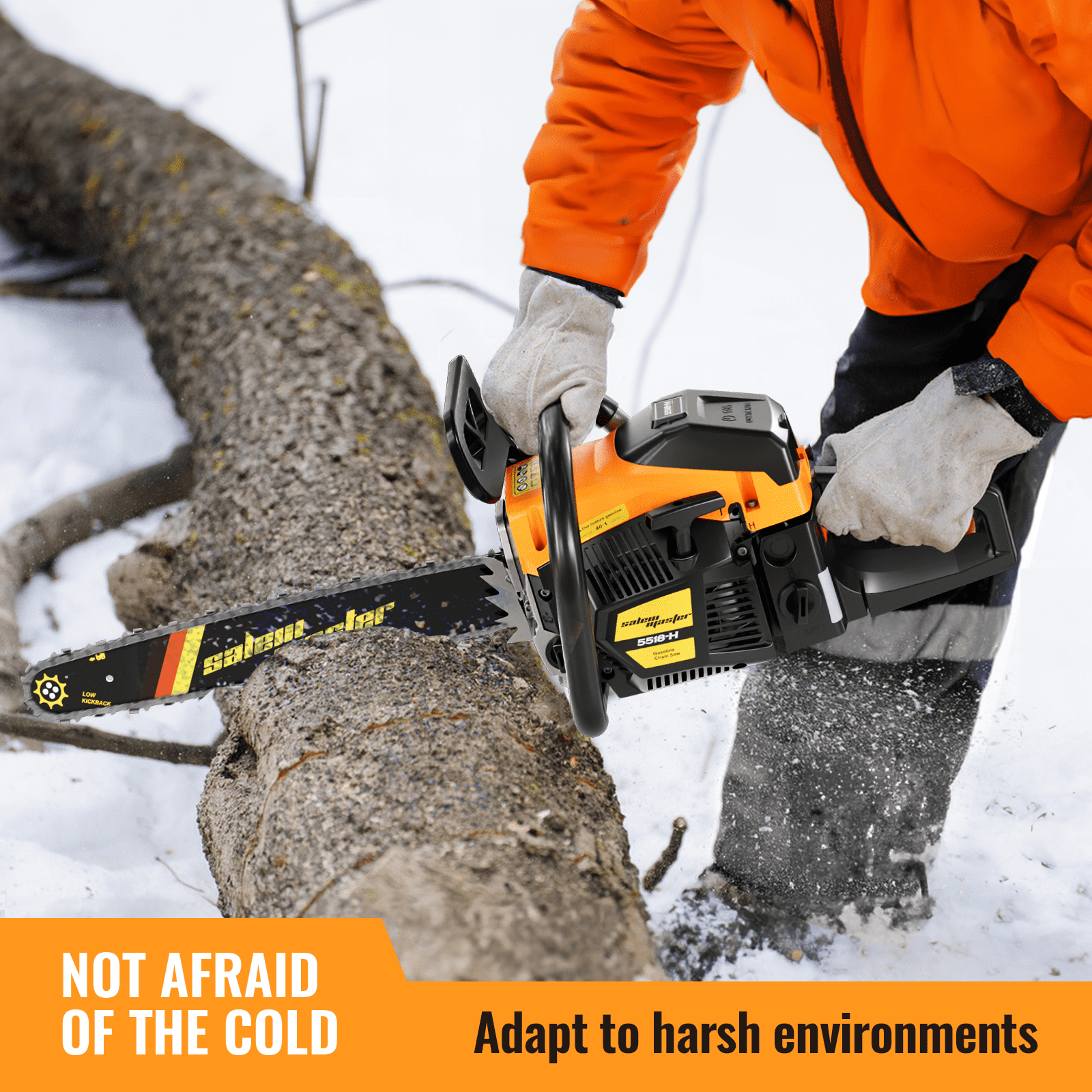 Gas Chainsaw 20-inch 54.6CC 3HP 5518H 2-Cycle Petrol Powered Chain Saws for Trees and Wood Cutting