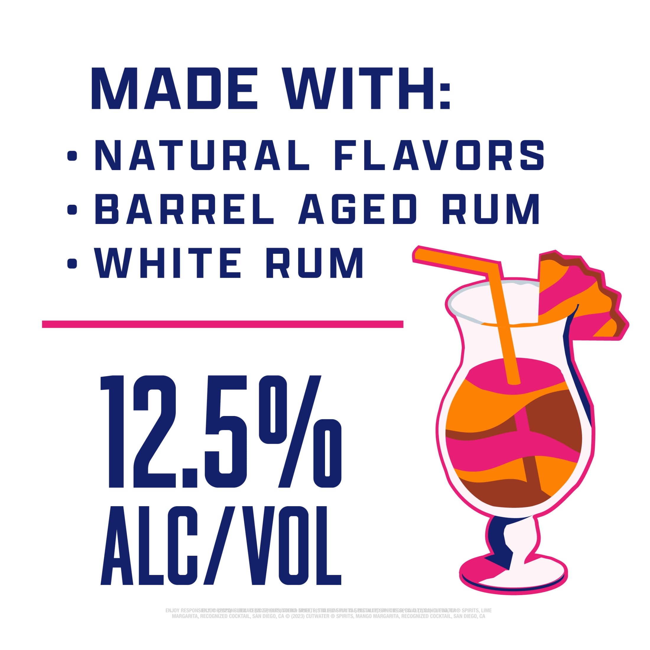 Cutwater Spirits Tiki Rum Mai Tai, 4 pack 12 fl. oz. Aluminum Cans, 12.5% ABV