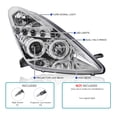 thumbnail image 3 of Spec-D Tuning Chrome LED Dual Halo Projector Headlights Compatible with 2000-2005 Toyota Celica, Left + Right Pair Headlamps Assembly, 3 of 6