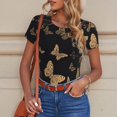 thumbnail image 4 of Goofa Modern Golden Butterfly Printed Women Rash Guard Short Sleeve,Tummy control Swimsuit Surfing Swimsuit Bathing Suit One Piece Swimsuit UPF 50-XX-Large, 4 of 9