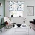 thumbnail image 5 of 2 Panels Kitchen Tier Curtains 39 Inch Length, Coastal Blue Grommets Window Treatment Curtain, Retro Ocean Coral Shell Starfish Seahorse Thermal Curtains Drapes for Living Room/Bathroom, 5 of 9