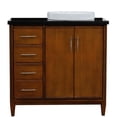 thumbnail image 6 of MCM 37" Single Solid Wood Vanity with Right Round Sink in Walnut/Black, 6 of 12