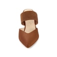 thumbnail image 5 of BLISSFUL STEP Women's Pointed Toe Elastic Strap Stiletto Heelsed Mules Brown 6, 5 of 7