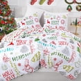 thumbnail image 3 of BLEUM CADE 3 Piece Christmas Duvet Cover Queen Size,Xmas Snowman Duvet Cover Set,Holly Jolly Xmas Bedding Set with Zipper Closure Colorful Comforter Cover Set, 3 of 7