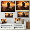 thumbnail image 4 of Designart "love Couple Landscape Luminous Embrace V" Romantic Landscape Floater Framed Wall Decor, 4 of 7