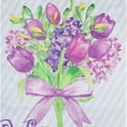 thumbnail image 4 of Northlight Welcome Purple Floral Bouquet Outdoor House Flag 28" x 40", 4 of 7