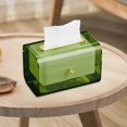thumbnail image 3 of Caja dispensadora de pañuelos, caja de pañuelos faciales, organizador de servilletas para baño, dormitorio y oficina, 7.09 x 4.65 x 4.84 pulgadas. Verde Gloria Cubierta de tejido, 3 of 9