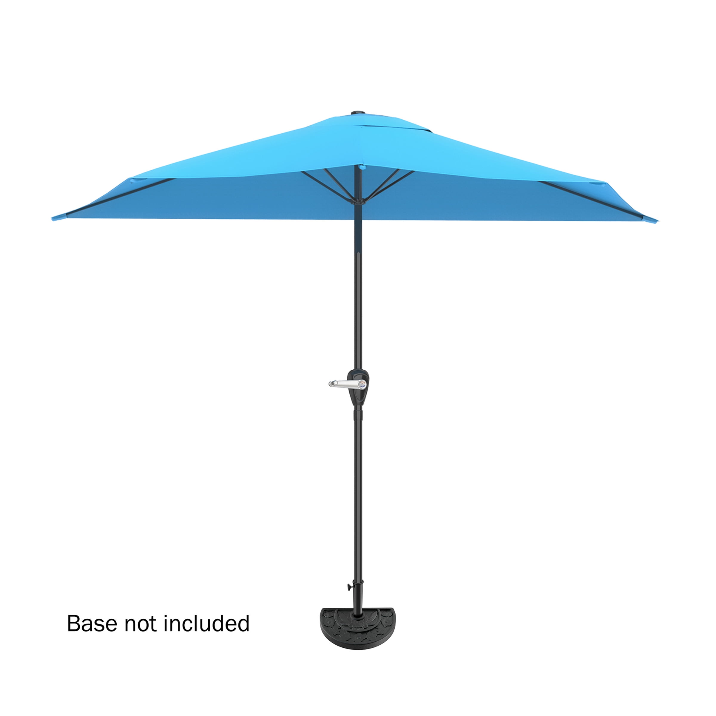 Pure Garden 9ft Half Umbrella for Balcony, Porch, or Deck, Brilliant Blue