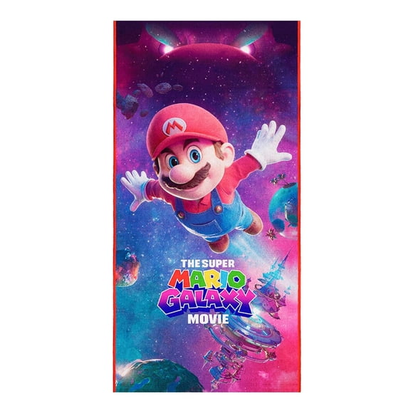 Toalla de playa Universal Mario Bros 70 cm x 140 cm azul marino