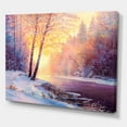 thumbnail image 3 of Designart ' Bridge Of Meandering River With Winter Scenery II ' Lake House Canvas Wall Art Print, 3 of 4