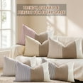 thumbnail image 5 of HonorHut Striped Throw Pillow Covers Set of 2 Modern Minimalist Pillow Covers Vertical Stripes Splicing Pillowcases Neutral Patchwork Cushion Covers 12x20Inch Yellow, 5 of 7