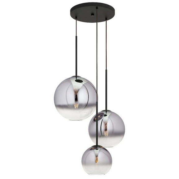 Forte Lighting 2760-03-04 Callisto 3 Light 18" Wide Multi Light Pendant - Black