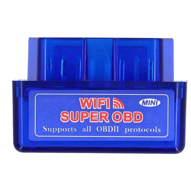 para ELM327 12V OBD2 Escáner Mini WIFI Detector de Coche Adaptador de Diagnóstico para Android Azul Jadeshay A