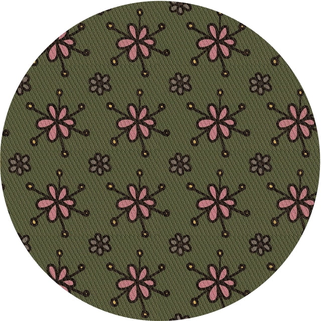 Ahgly Company Tapis Rond Lavable en Machine Intérieur Transitionnel Chêne Brun, 3 Pieds Rond