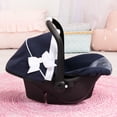 thumbnail image 3 of Bayer Design: Doll Deluxe Car Seat - Navy Blue & White - Portable Travel Carrier For Dolls Up To 18", Sunshade & Carry Handle, Use As Rocker, Kid 3+, 3 of 9