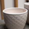 thumbnail image 3 of Urban Trends Collection  Ceramic Round Pot with Embossed Cross Design Body & Tapered Bottom, White - Set of 2, 3 of 5