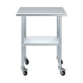 thumbnail image 2 of AmGood 18 in. x 30 in. Stainless Steel Table with Casters | Kitchen Prep Table On Wheels, 2 of 9