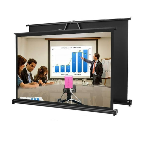 50 Inch 16:9 Portable Tabletop Projection Screen Matte White Foldable Table Projector Screen For Business Travel Cinema ,Long Lasting