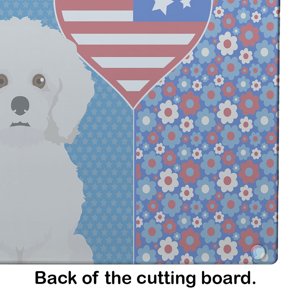 Bichon Frise Glass Cutting Board Large 12 in x 15 in