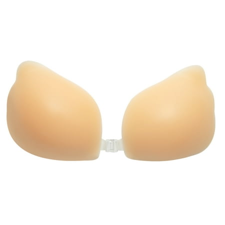 Adhesive Backless Strapless Silicone Bra for Women Sticky Invisible Bra Silicone Strapless Bra Backless Breast Bra with Nipple Cover