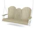 thumbnail image 2 of Wildridge Heritage 5' Porch Swing with Console, Weathered Wood and White - Outdoor Weather Resistant Recycled Plastic Furniture for Patio, 2 of 3