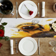 thumbnail image 4 of Qzaxky Table Runner Boho Table Runner Spring Summer Bee Sunflower Bohemian Boho Outdoor Table Runner Decoration for Indoor Outdoor Home Dinner Party Wedding Decor 13 x 36 Inch, 4 of 9