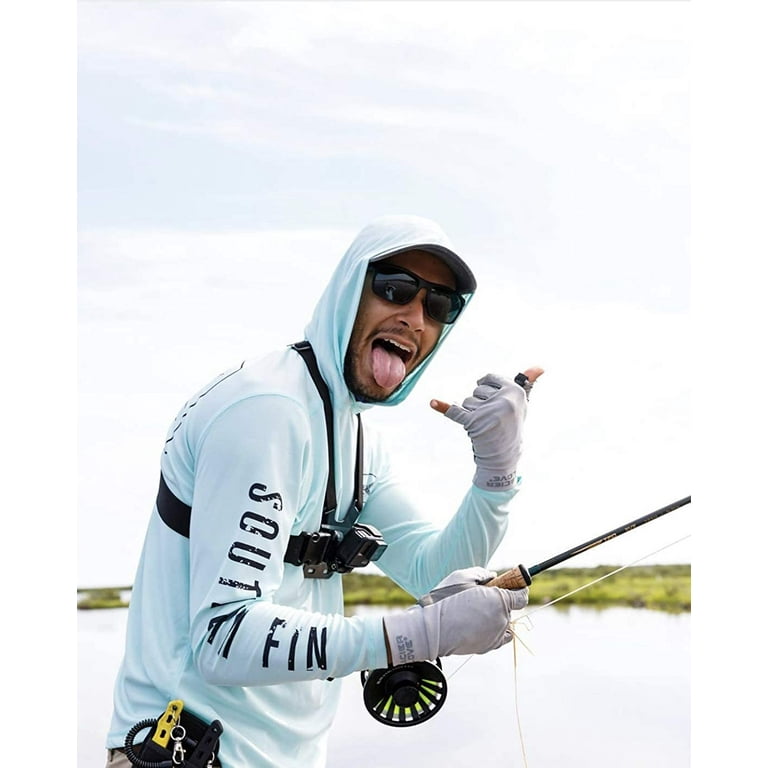 Mens Long Sleeve Fishing Hoodie Shirt with UV Sun Protection - Walmart.com