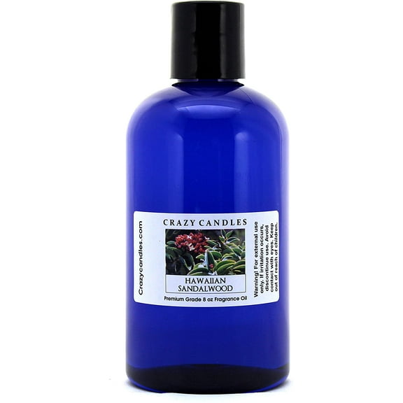 Crazy Candles 8oz Hawaiian Sandalwood Bottle 8 Fl Oz Each (237ml) Premium Grade Scented Fragrance Oil Made in USA