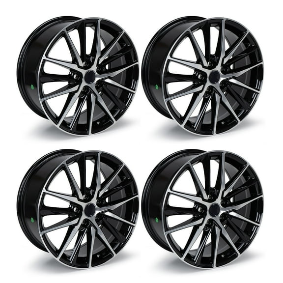 18" Replacement Rim for Toyota Camry 2021-2023 Wheel, 18x8 inch Machined Black Wheel Rim, 4 Count