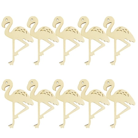 

Tinksky 12pcs Flamingo Shape Wooden Pieces DIY Cutouts Embellishments Wood Ornament Manual Accessories for Craft Art