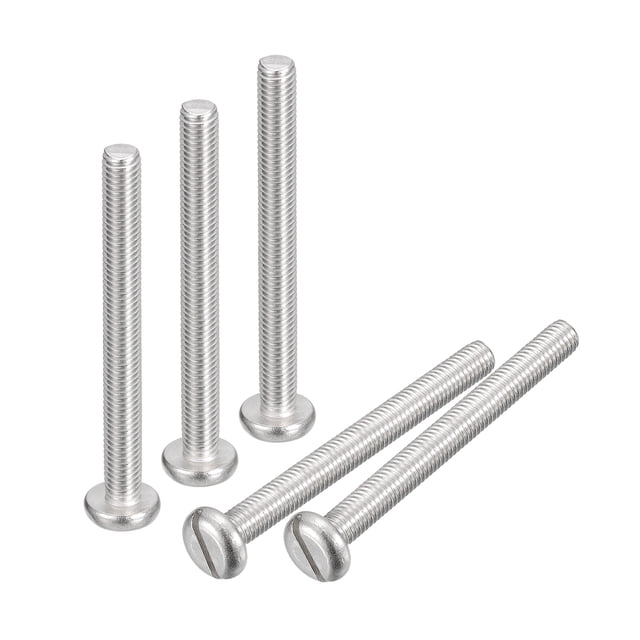 Vis de Machine en Acier Inoxydable 304, Lot de 10 Vis de Tête de Poêle à Entraînement Fente M5x50mm
