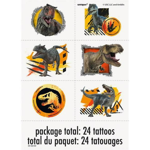 Jurassic World 3 Tattoos, 24ct