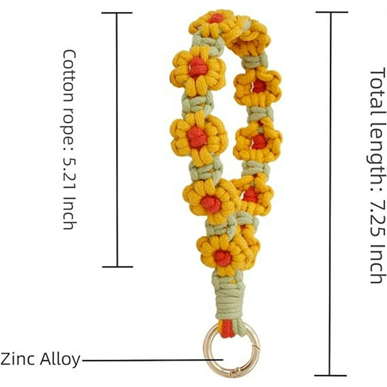 Handmade Keychain Boho Wristlet Keychain Key Lanyard Suwen