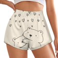thumbnail image 2 of Women's Originals Shorts, Jersey Sports Shorts, Gym Shorts For Women, Cute Bear Love, 4XL, Plus Size Available, 2 of 5