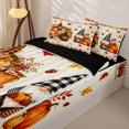 thumbnail image 3 of Manfei Cartoon Fall Gnome Truck Zipper Twin Comforter Sets with Fitted Sheet and 2 Pillowcases for Teens, Orange Autumn Pumpkin Leaf Zipper Bedding Set, Black Reversible, 4-Piece, 3 of 6