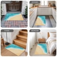 thumbnail image 6 of Aqua Blue Beach Door Mat Indoor Outdoor, Summer Seaside Ombre Non Slip Welcome Mat with Rubber Backing, Absorbent Fabric Front Door Mats Entryway Rug for Home Patio Entrance 16"x24", 6 of 9