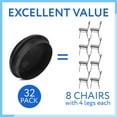 Impresa 32 Pack of 1.5inch Patio Furniture Glides/Feet/Caps for