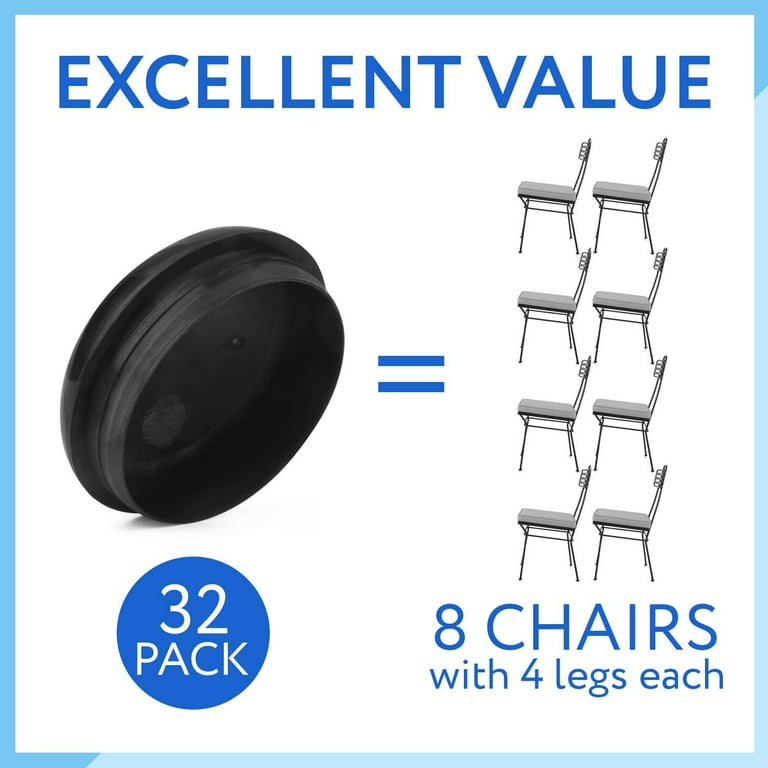 Impresa 32 Pack of 1.5 inch Patio Furniture Glides Feet Caps for