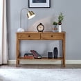 thumbnail image 1 of MUSEHOMEINC California Mid-Century Solid Wood 2-Tier Console Table with Drawers and Shelf/Console Sofa Table/Hallway/Entryway Table, Honey Brown Finish, 1 of 2