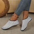 thumbnail image 5 of HTHLVMD Quick-Dry Water Shoes, Striped Barefoot Aqua Socks, Women Non-Slip Beach Shoes, Lightweight Swim Socks, Water Shoes for Women Men Slip-Resistant Beach Swim Boating Surf Shoes, Gray 5.5, 5 of 5