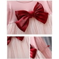 thumbnail image 4 of Gaexia Kids Christmas Outfits Girls,Toddler Baby Girls Dress Christmas Party Long Sleeve Bowknot Tulle Princess Dresses,Pink,18-24 Months, 4 of 6