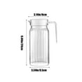 thumbnail image 3 of Uutvmp Plastic Beverage Drink Pitcher, Transparent Bottle Striped Water Ice Cold Jug with Lid and Handle Ribbed Striped, Glass Pitcher with Lids for Fridge Home, 1.1L, 3 of 8