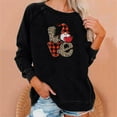 thumbnail image 1 of Ventes de Liquidation! Aqestyerly Hauts de Noël pour Femmes Liquidation Mode Femmes Col Rond T-Shirt à Manches Longues Imprimé Chandail en Molleton Blouse Hauts, 1 of 6