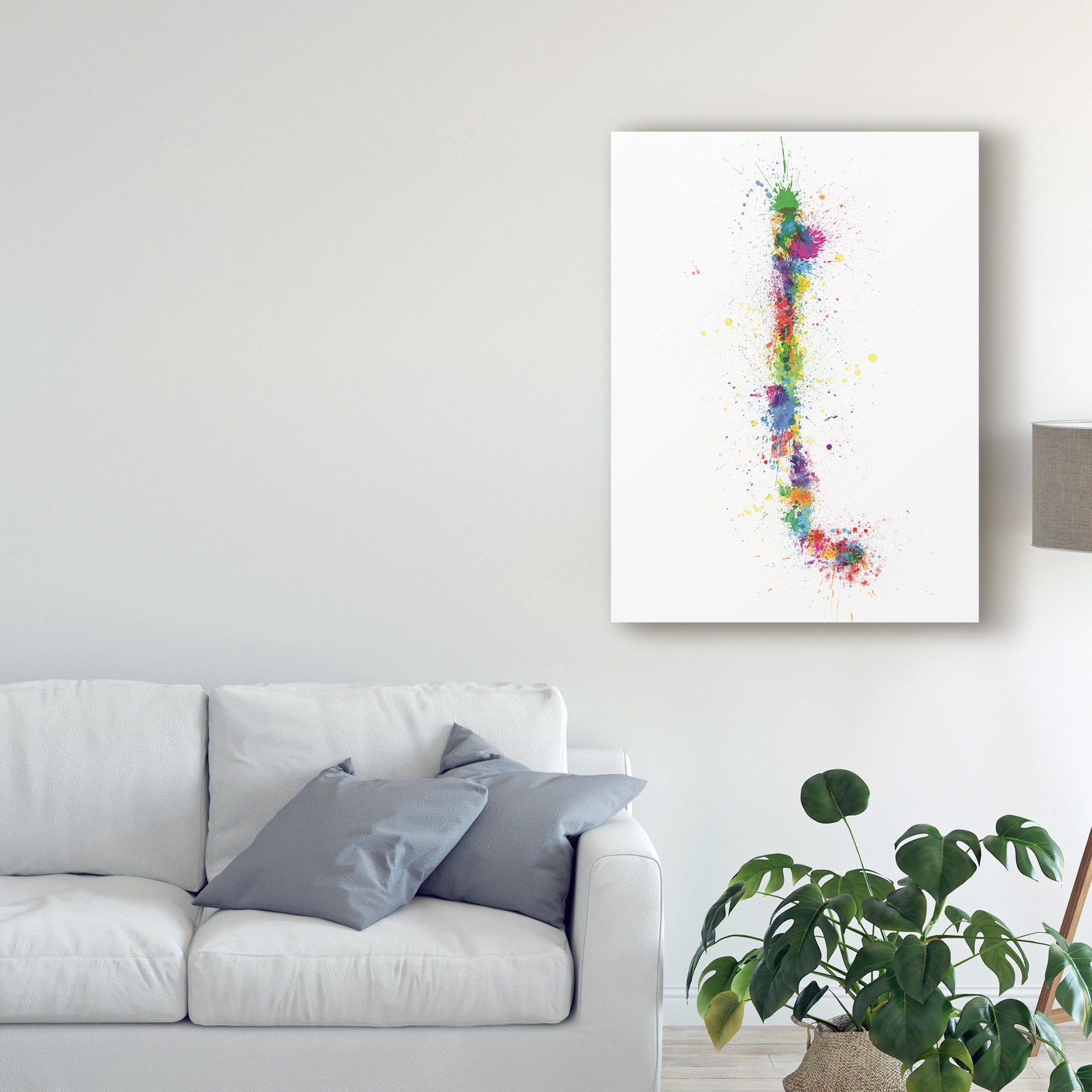 Trademark Fine Art 'Chile Paint Splashes Map' Canvas Art by Michael Tompsett